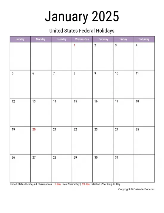 January 2025 United States Calendar Classic Month Border Green Portrait Sunday Start Week Full Design11