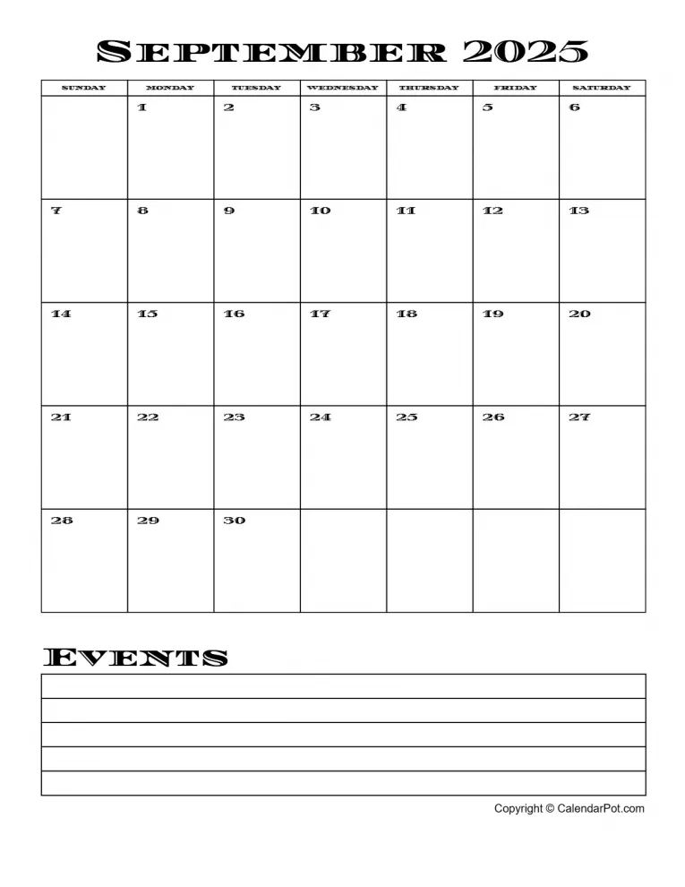 September 2025 Calendar Simple Month Week With Notes Portrait Sunday Start Week Full Design5 765x990.webp