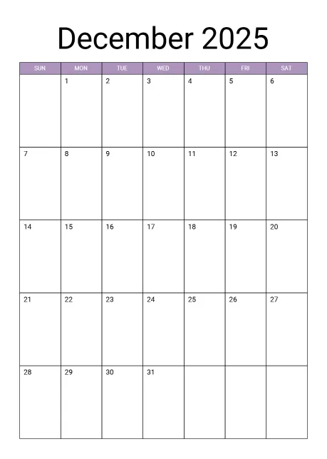 Calendar Classic Month Border Green Portrait Sunday Start