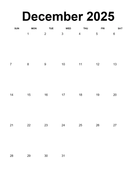 Calendar Simple Month