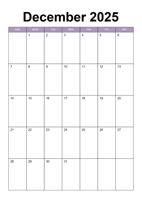 Calendar Simple Bordered