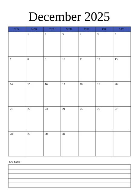 Calendar Monthly Blue