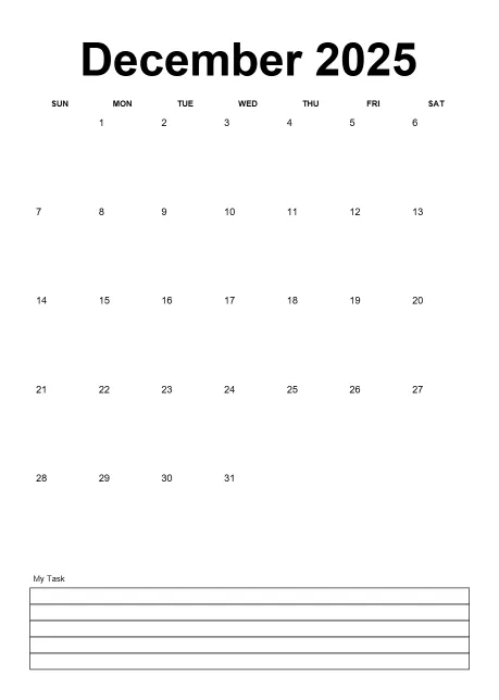 Calendar Simple Month