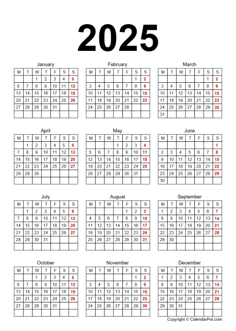 Calendar Simple Month Bordered Portrait Sunday Start