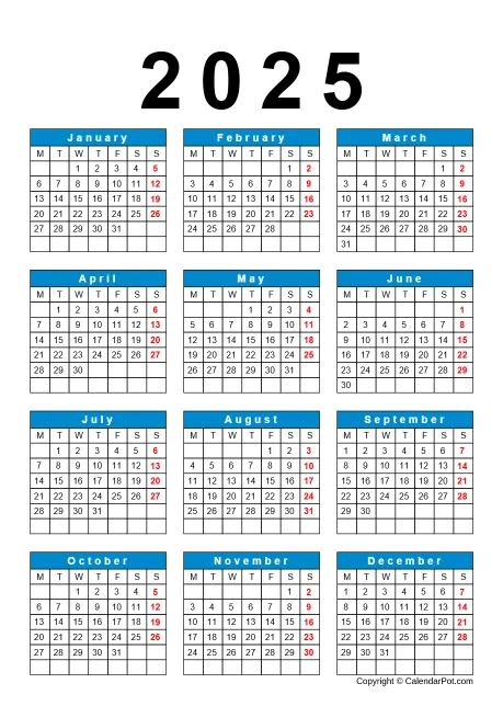 Calendar Classic Month Border With Year Spacing Portrait Sunday Start