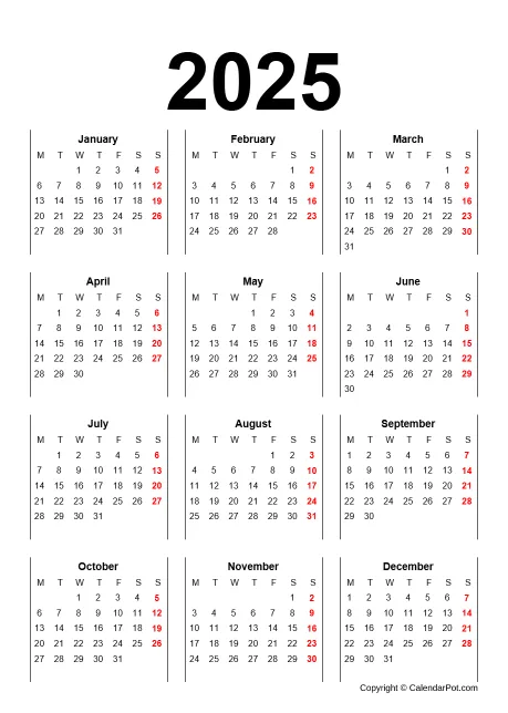 Calendar Classic Year Outer Table Border Template Portrait Sunday Start