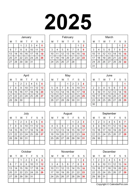 Calendar Classic Month Outer Border Portrait Sunday Start