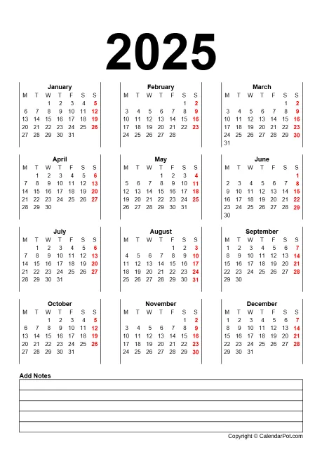 Calendar Classic Year Outer Table Border Template With Note Portrait Sunday Start