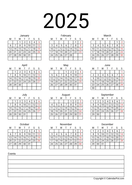 Calendar Simple Month