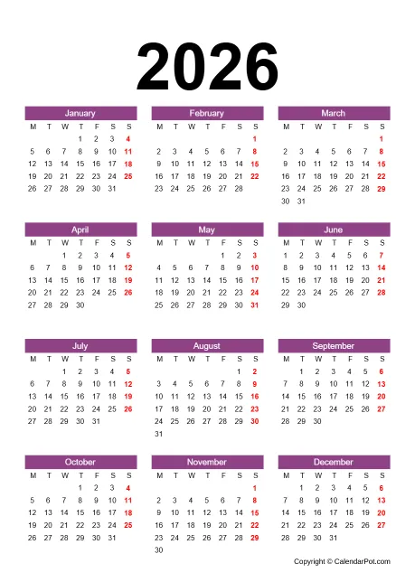 Calendar Free Brown Border Month Color Portrait Sunday Start